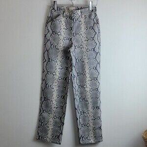 Wilfred Free Kelsey Grey Snake Print High Rise Straight Crop Jean Sz 2
